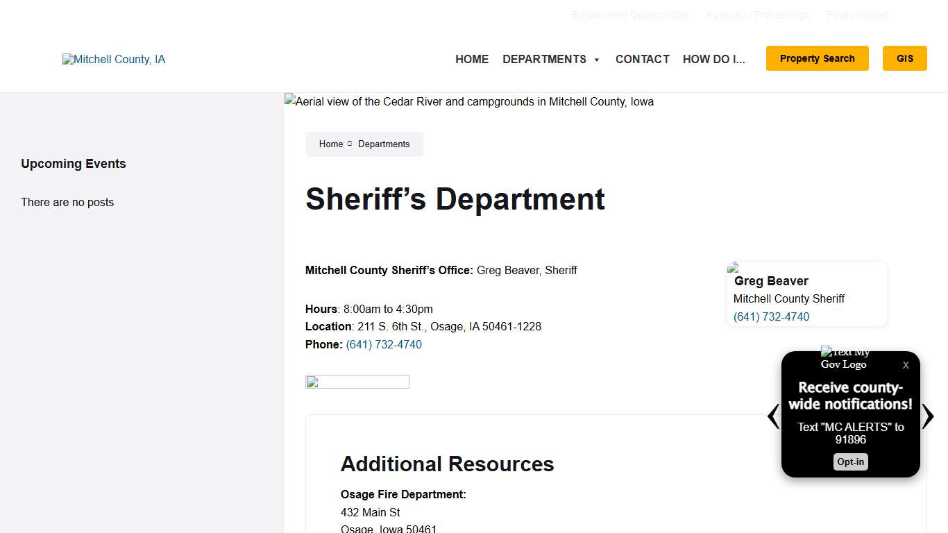 Sheriff’s Department – Mitchell County, IA
